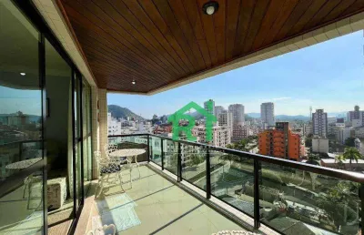 Apartamento amplo com 4 dormitórios (2 suítes),2 vagas, piscina, jardim astúrias - guarujá/sp