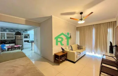 Apartamento reformado, 1 dormitório, 1 vaga, pitangueiras, guarujá/sp