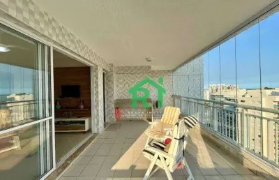 Apartamento à beira mar com 3 dormitórios (1 suíte), 2 vagas, área de lazer, jardim astúrias, guarujá/sp