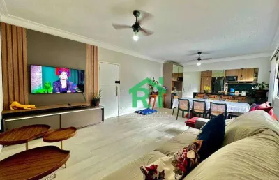 Apartamento moderno, reformado, 3 dormitórios (1 suíte), 2 vagas de garagem, área de lazer, pitangueiras, guarujá/sp