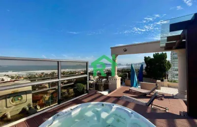 Cobertura duplex vista ao mar 4 suítes, lazer, 4 vagas, à venda, 303 m² por r$ 3.200.000 - praia da enseada - guarujá/sp