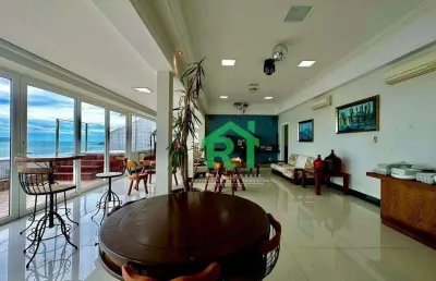 Cobertura duplex frente mar, vista mar, 4 dormitórios (4 suítes), 3 vagas, pitangueiras, guarujá/sp.