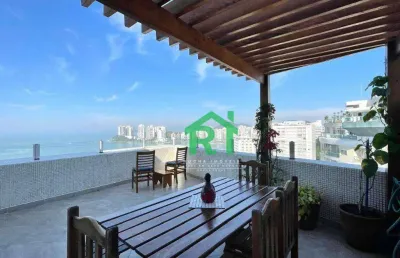 Cobertura com 4 dormitórios à venda, 238 m² por r$ 1.900.000,00 - pitangueiras - guarujá/sp