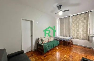 Apartamento quadra mar,  2 dormitórios, 2 banheiros, praia pitangueiras - guarujá/sp