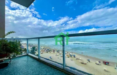 Apartamento frente mar, vista mar, 3 dormitórios (1 suíte), 2 vagas, pitangueiras, guarujá/sp