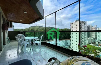 Apartamento beira mar, 2 dormitórios (1 suíte), 1 vaga,  área de lazer, jardim astúrias, guarujá/sp