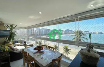 Apartamento frente mar com 3 quartos, 2 vagas e lazer à venda em jardim astúrias, guarujá | rocha imóveis guarujá