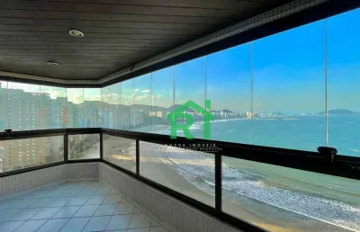 Apartamento frente mar, 3 quartos (suítes), 2 vagas, praia das astúrias - guarujá/sp.