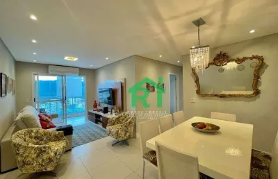 Apartamento reformado, 3 dormitórios (2 suítes), 2 vagas, área de lazer, jardim astúrias, guarujá/sp