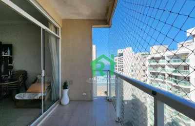 Apartamento vista mar, moderno, 3 dormitórios (1 suíte), 2 vagas de garagem, pitangueiras, guarujá/sp