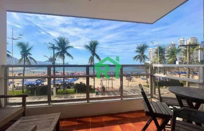 Apartamento frente mar, 4 dormitórios (suítes), 2 vagas, jardim astúrias - guarujá/sp