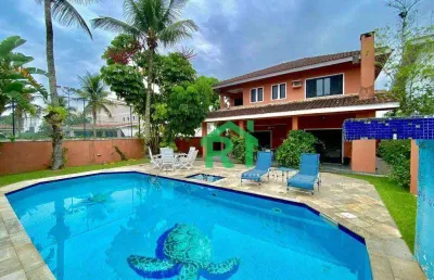 Casa com 5 dormitórios, 284 m² - venda por r$ 1.900.000 ou aluguel por r$ 13.000/ano - acapulco - guarujá/sp