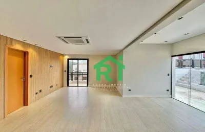 Cobertura duplex à beira mar, 5 suítes, 4 vagas, área de lazer, tombo, guarujá/sp