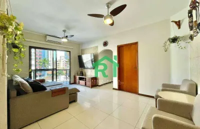 Apartamento reformado, 2 dormitórios, 1 vaga, área de lazer, tombo, guarujá/sp
