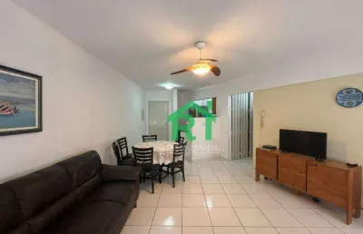 Apartamento beira mar, 2 dormitórios (1 suíte), 1 vaga, lazer, tombo, guarujá/sp