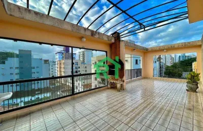 Cobertura penthouse, 2 dormitórios (2 suítes), 1 vaga, tombo, guarujá/sp