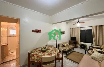 Apartamento com 2 dormitórios (1 suíte), 1 vaga, jardim astúrias, guarujá/sp