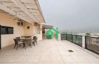 Cobertura penthouse, 2 dormitórios (1 suíte), 1 vaga, lazer privativo- enseada - guarujá/sp