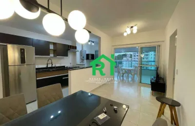Apartamento com 3 dormitórios para alugar, 91 m² por r$ 6.000,00/mês - jardim astúrias - guarujá/sp