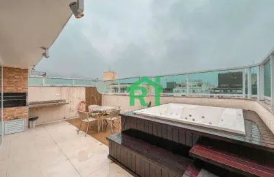 Cobertura duplex reformada 3 quartos, lazer privativo. venda, 200m² r$850.000 - enseada - guarujá/sp