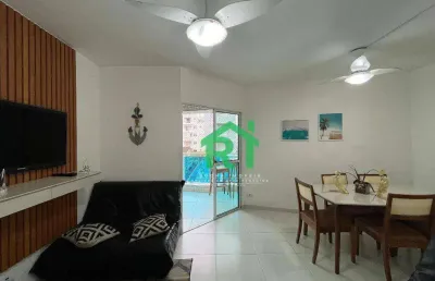 Apartamento com 3 dormitórios à venda, 90 m² por r$ 595.000,00 - tombo - guarujá/sp