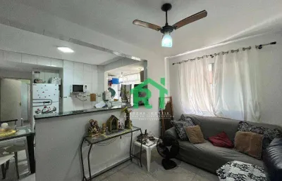 Apartamento com 1 dormitório, 1 vaga, jardim astúrias, guarujá/sp
