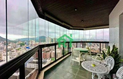 Apartamento com 3 dormitórios (2 suítes), 1 vaga, jardim astúrias - guarujá/sp