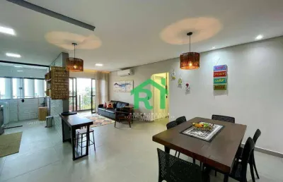 Apartamento reformado, 2 dormitórios (1 suíte), 1 vaga, lazer, tombo - guarujá/sp