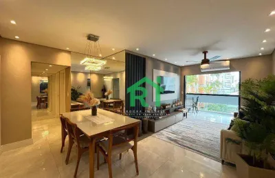 Apartamento beira mar, 3 dormitórios (3 suítes), 1 vaga, área de lazer, enseada, guarujá/sp
