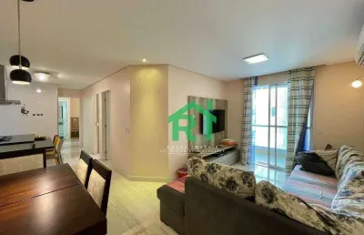 Apartamento frente mar, 3 dormitórios (1 suíte), 2 vagas, lazer, jardim astúrias, guarujá/sp