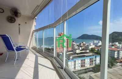 Apartamento com  vista mar, 3 dormitórios (1 suíte), 2 vagas, lazer, tombo - guarujá/sp