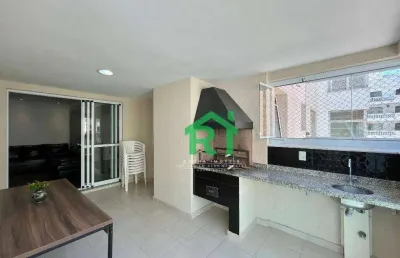 Apartamento á beira mar, 3 quartos (1 suíte), 2 vagas, lazer, pitangueiras, guarujá/sp