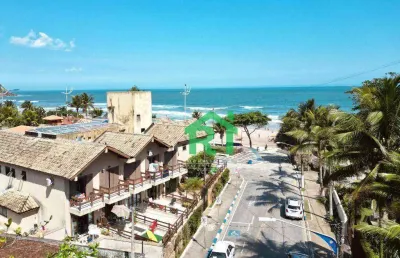 Apartamento à beira mar com 2 dormitórios, 1 vaga, área de lazer, tombo, guarujá/sp