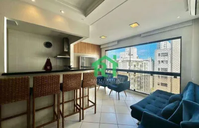 Apartamento beira mar, reformado, 1 dormitório, 2 vagas, lazer, pitangueiras, guarujá/sp.