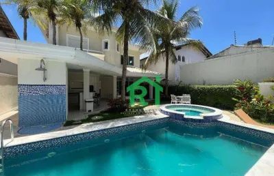 Casa beira-mar, reformada, 5 dormitórios (5 suítes), 4 vagas, lazer, enseada, guarujá/sp