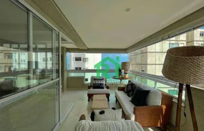 Apartamento beira mar, 3 dormitórios (3 suítes), 2 vagas, área de lazer, jardim astúrias, guarujá/sp