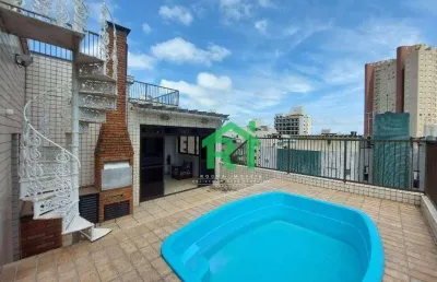 Cobertura com 4 dormitórios à venda, 193 m² por r$ 850.000,00 - enseada - guarujá/sp