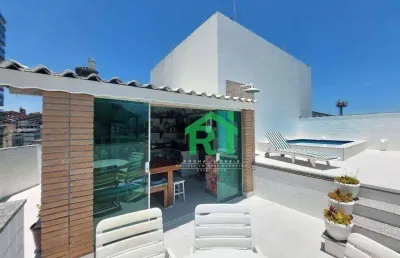 Cobertura com 3 dormitórios à venda, 259 m² por r$ 850.000,00 - enseada - guarujá/sp