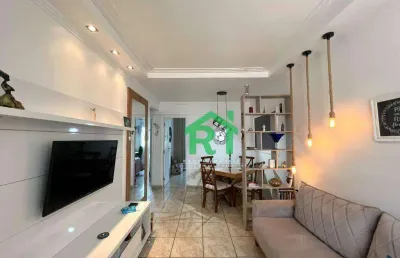 Apartamento com 2 dormitórios, 1 vaga, jardim astúrias, guarujá/sp