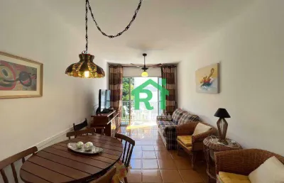 Apartamento beira-mar, 1 dormitório, 1 vaga, lazer, enseada, guarujá/sp