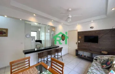 Apartamento com 2 dormitórios (1 suíte), 1 vaga, jardim astúrias, guarujá/sp