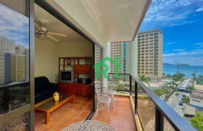 Apartamento com vista mar, 2 dormitórios (1 suíte), 1 vaga, jardim astúrias - guarujá/sp