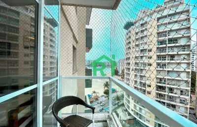 Apartamento vista para o mar, 1 suíte à venda - pitangueiras - guarujá/sp