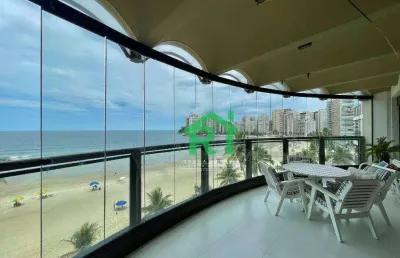 Apartamento frente mar, 3 dormitórios (suítes), 2 vagas, jardim astúrias, guarujá/sp