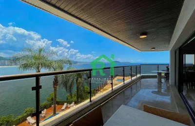Apartamento frente mar, 4 dormitórios (4 suítes), 3 vagas, lazer, jardim astúrias, guarujá/sp