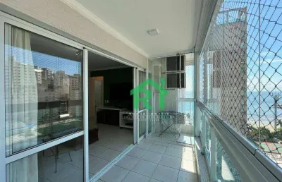 Apartamento com 2 dormitórios (1 suíte), 2 vagas, área de lazer, jardim astúrias, guarujá/sp