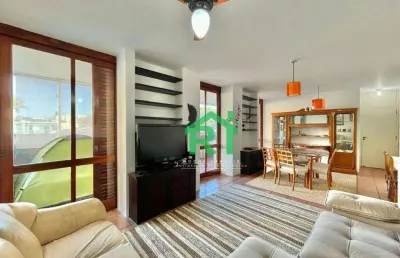 Apartamento beira mar, 2 dormitórios, 1 vaga, lazer, enseada, guarujá/sp.