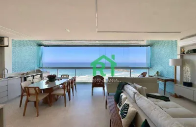 Apartamento frente mar à venda na praia das pitangueiras, 4 suítes, 1 vaga, guarujá sp