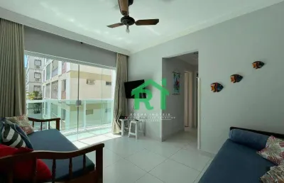 Apartamento com 1 dormitório, sacada, beira mar, enseada, guarujá/sp