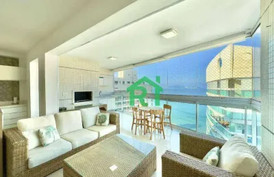 Apartamento frente mar com 3 dormitórios (1 suíte), 2 vagas, lazer, jardim astúrias, guarujá/sp
